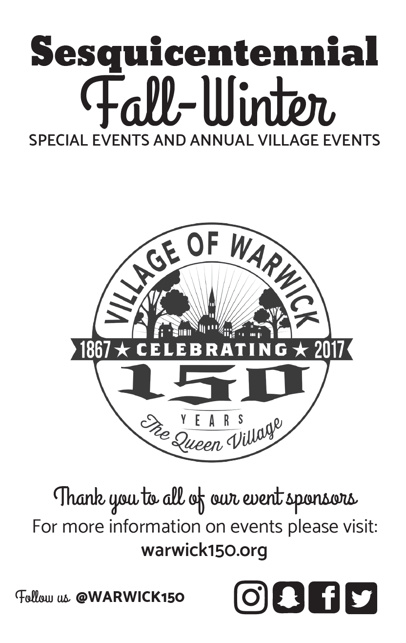 Warwick NY 150th Anniversary Banner